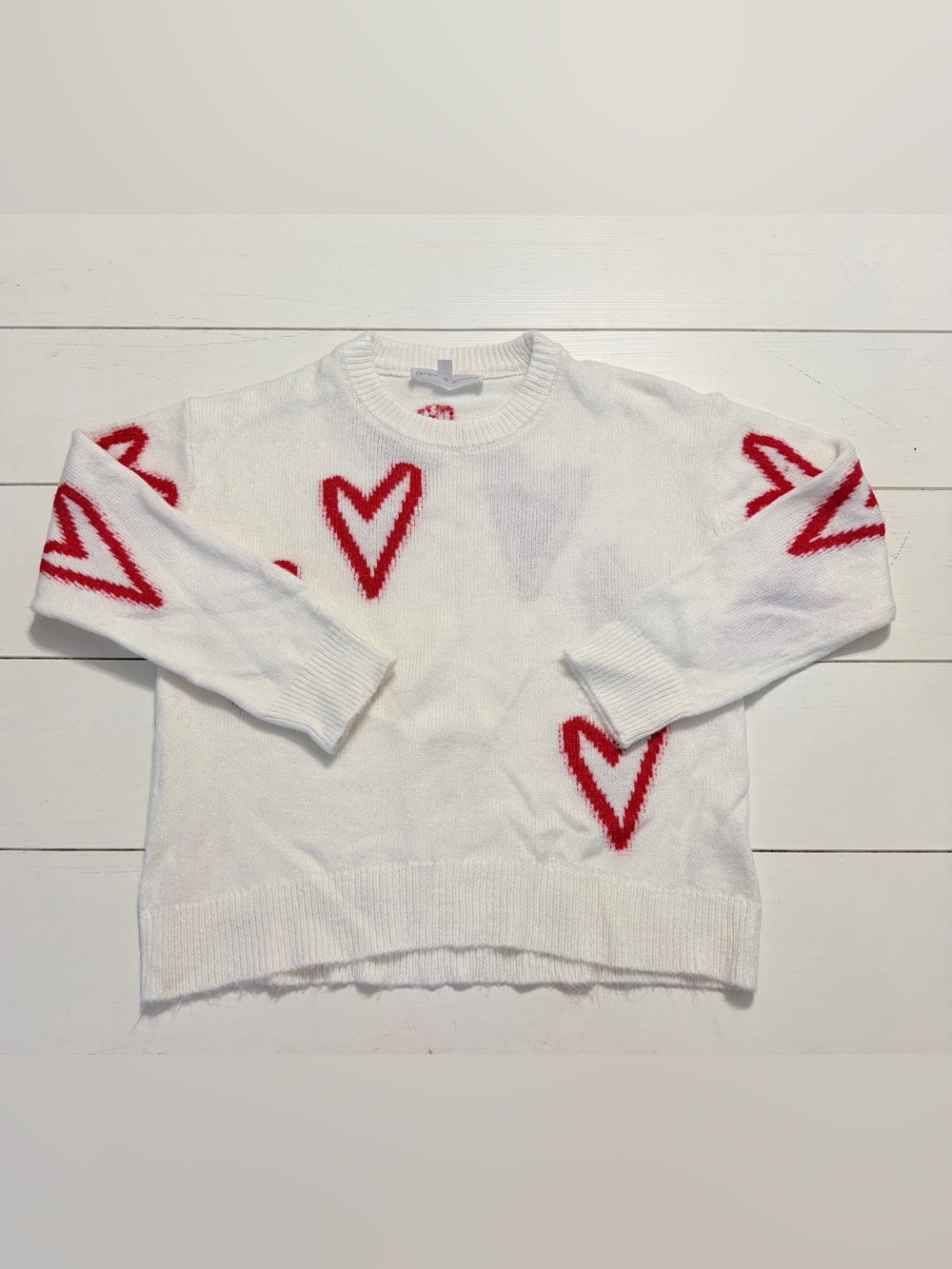 Chelsea & Theodore Heart Crewneck Sweater